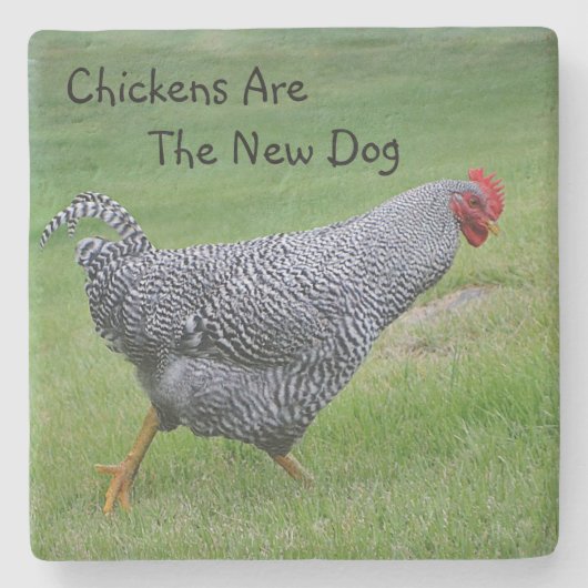 新しい犬は鶏だ ストーンコースター (正面)