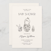 新しい生まれベビーアート 招待状 (正面/裏面)