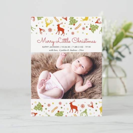 新しい生まれベビー初めてのクリスマスかわいい写真 シーズンカード (スタンド正面)