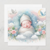 新しい生まれベビー 招待状 (正面/裏面)