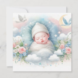 新しい生まれベビー 招待状