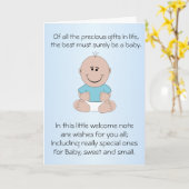 新しい生まれ男の赤ちゃん カード (黄色い花)