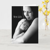 新しい生命。 新しい愛。 ベビーカード カード (黄色い花)