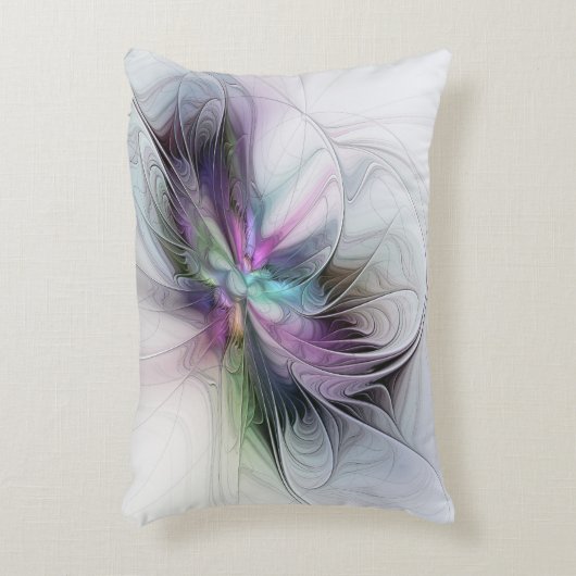 新しい生活、抽象芸術カラフルフラクタル芸術ファンタジー アクセントクッション (正面(垂直))