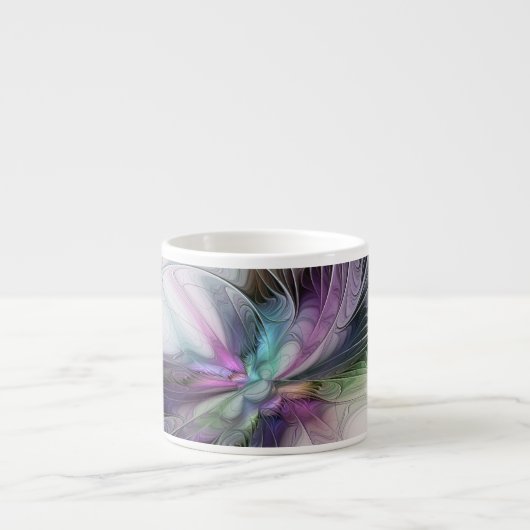 新しい生活、抽象芸術カラフルフラクタル芸術ファンタジー エスプレッソカップ (正面)