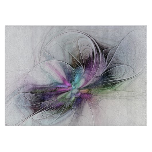 新しい生活、抽象芸術カラフルフラクタル芸術ファンタジー カッティングボード (正面)