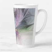 新しい生活、抽象芸術カラフルフラクタル芸術ファンタジー カフェラテマグ (右)