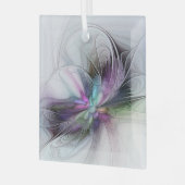 新しい生活、抽象芸術カラフルフラクタル芸術ファンタジー ガラスオーナメント (正面左)