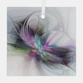 新しい生活、抽象芸術カラフルフラクタル芸術ファンタジー ガラスオーナメント (裏面)