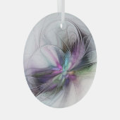新しい生活、抽象芸術カラフルフラクタル芸術ファンタジー ガラスオーナメント (正面右)