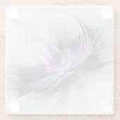 新しい生活、抽象芸術カラフルフラクタル芸術ファンタジー ガラスコースター (裏面)