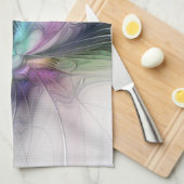 新しい生活、抽象芸術カラフルフラクタル芸術ファンタジー キッチンタオル (四つ折り)