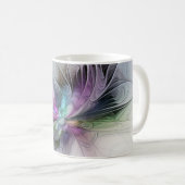 新しい生活、抽象芸術カラフルフラクタル芸術ファンタジー コーヒーマグカップ (正面右)