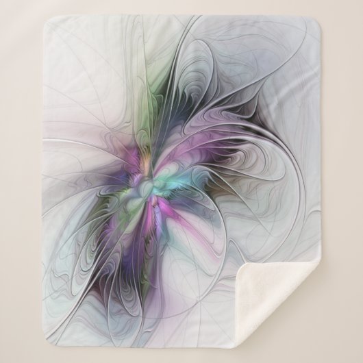 新しい生活、抽象芸術カラフルフラクタル芸術ファンタジー シェルパブランケット (正面)