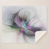 新しい生活、抽象芸術カラフルフラクタル芸術ファンタジー シェルパブランケット (正面(横))