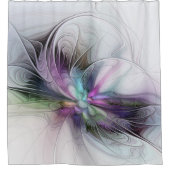 新しい生活、抽象芸術カラフルフラクタル芸術ファンタジー シャワーカーテン (正面)