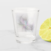 新しい生活、抽象芸術カラフルフラクタル芸術ファンタジー ショットグラス (裏面)