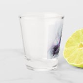 新しい生活、抽象芸術カラフルフラクタル芸術ファンタジー ショットグラス (左)