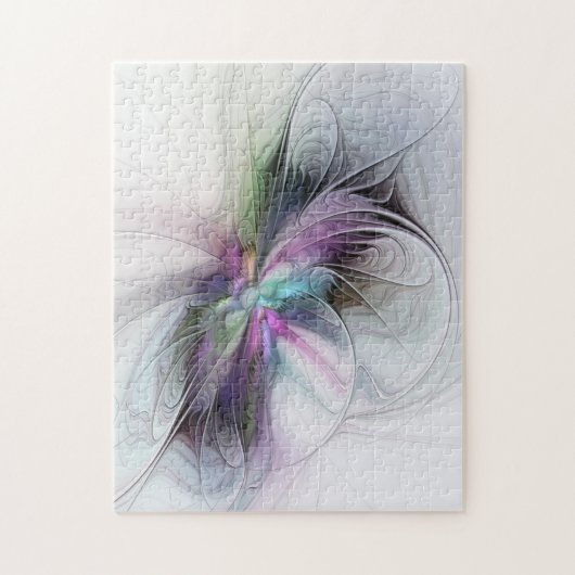 新しい生活、抽象芸術カラフルフラクタル芸術ファンタジー ジグソーパズル (縦)