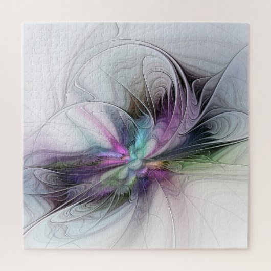 新しい生活、抽象芸術カラフルフラクタル芸術ファンタジー ジグソーパズル (縦)