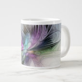 新しい生活、抽象芸術カラフルフラクタル芸術ファンタジー ジャンボコーヒーマグカップ (正面右)