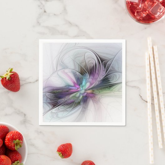 新しい生活、抽象芸術カラフルフラクタル芸術ファンタジー スタンダードカクテルナプキン (インサイチュ)