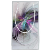 新しい生活、抽象芸術カラフルフラクタル芸術ファンタジー スモールペーパーバッグ (正面)