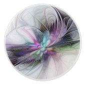 新しい生活、抽象芸術カラフルフラクタル芸術ファンタジー セラミックノブ (正面)