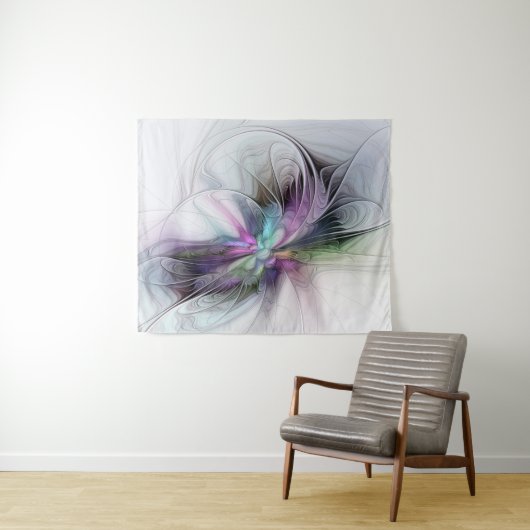 新しい生活、抽象芸術カラフルフラクタル芸術ファンタジー タペストリー (インサイチュ(横))