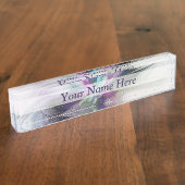 新しい生活、抽象芸術カラフルフラクタル芸術ファンタジー デスクネームプレート (側面)