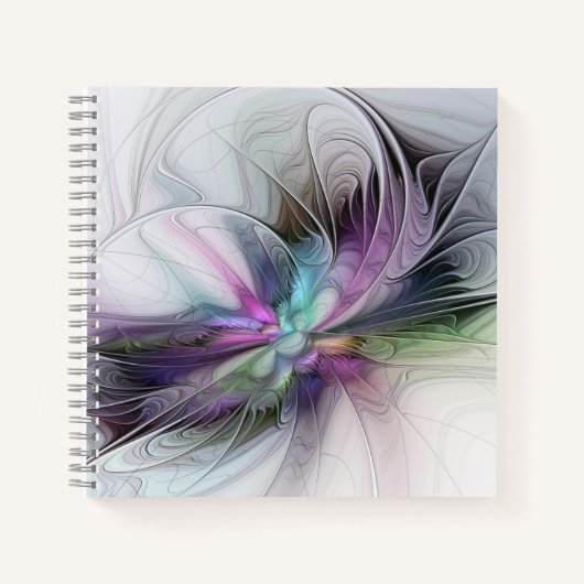 新しい生活、抽象芸術カラフルフラクタル芸術ファンタジー ノートブック (正面)