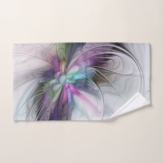 新しい生活、抽象芸術カラフルフラクタル芸術ファンタジー ハンドタオル (ハンドタオル)