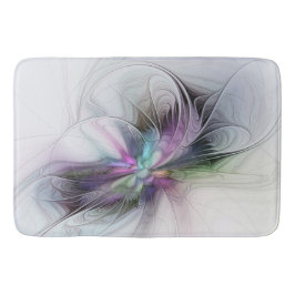新しい生活、抽象芸術カラフルフラクタル芸術ファンタジー バスマット