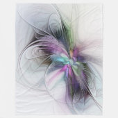 新しい生活、抽象芸術カラフルフラクタル芸術ファンタジー フリースブランケット (正面)