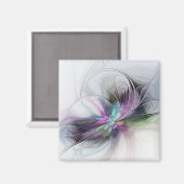 新しい生活、抽象芸術カラフルフラクタル芸術ファンタジー マグネット (正面/裏面)