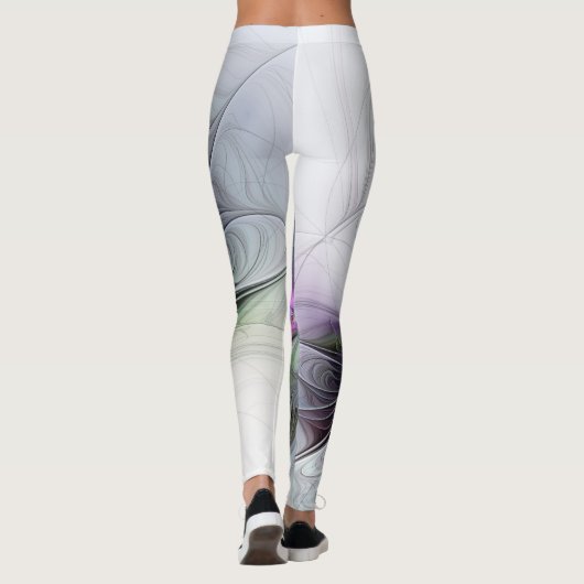 新しい生活、抽象芸術カラフルフラクタル芸術ファンタジー レギンス (裏面)