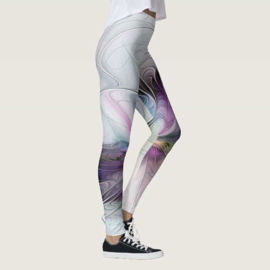 新しい生活、抽象芸術カラフルフラクタル芸術ファンタジー レギンス (右)