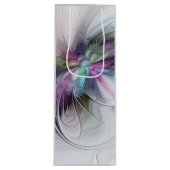 新しい生活、抽象芸術カラフルフラクタル芸術ファンタジー ワインギフトバッグ (正面)