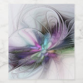 新しい生活、抽象芸術カラフルフラクタル芸術ファンタジー ワインラベル (シングルラベル)