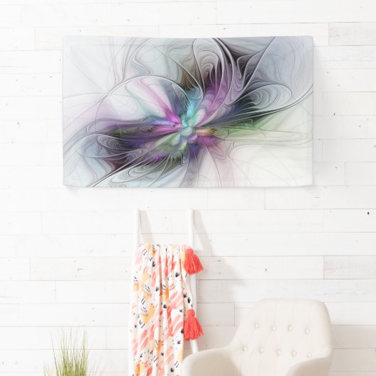 新しい生活、抽象芸術カラフルフラクタル芸術ファンタジー 横断幕 (インサイチュ)