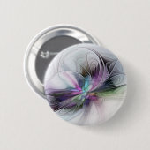 新しい生活、抽象芸術カラフルフラクタル芸術ファンタジー 缶バッジ (正面&裏面)