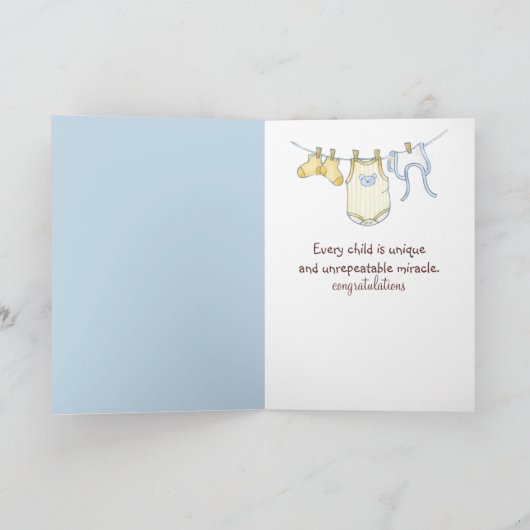 新しい甥のテディベア乳母車 カード (内部)