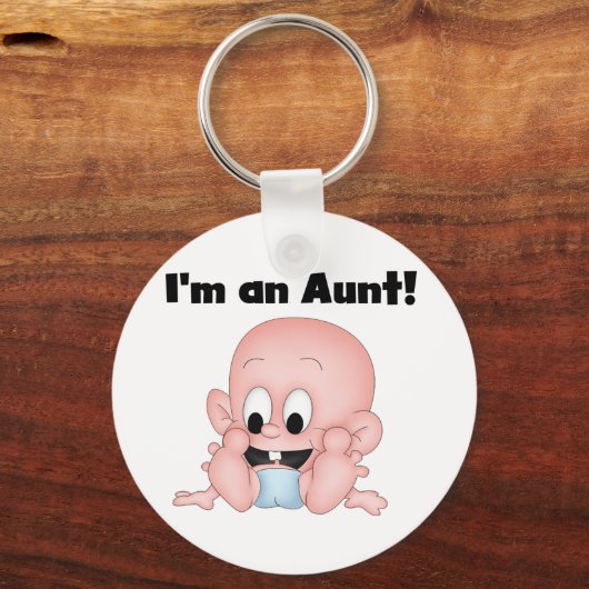 新しい甥のTシャツとギフトのおばさん キーホルダー (正面)