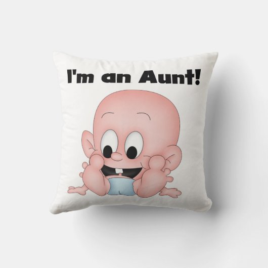 新しい甥のTシャツとギフトのおばさん クッション (裏面)