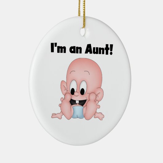 新しい甥のTシャツとギフトのおばさん セラミックオーナメント (右)