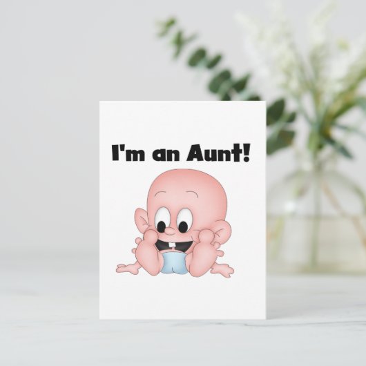 新しい甥のTシャツとギフトのおばさん ポストカード (スタンド正面)