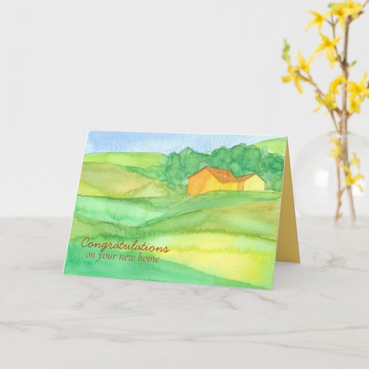 新しい田舎おめでとう カード (黄色い花)