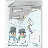 新しい男のカスタムカット中ステッカー シール (正面)