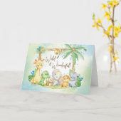 新しい男の子のサファリ動物たち ワイルドでワンダフル カード (黄色い花)