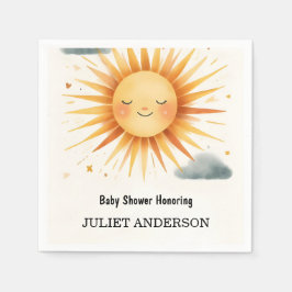 新しい男の子ピンクユニークスカイクラウドサンシャインベビーシャワー スタンダードカクテルナプキン